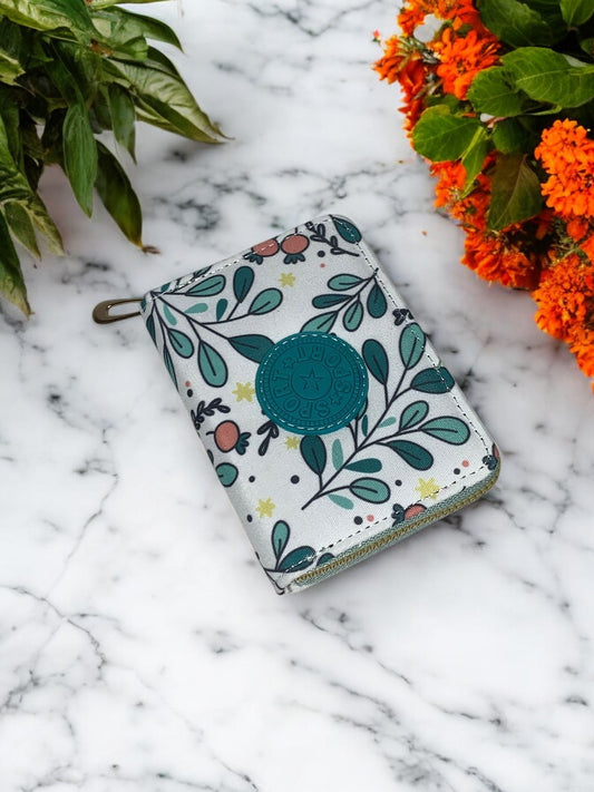 Green and White Cardholder